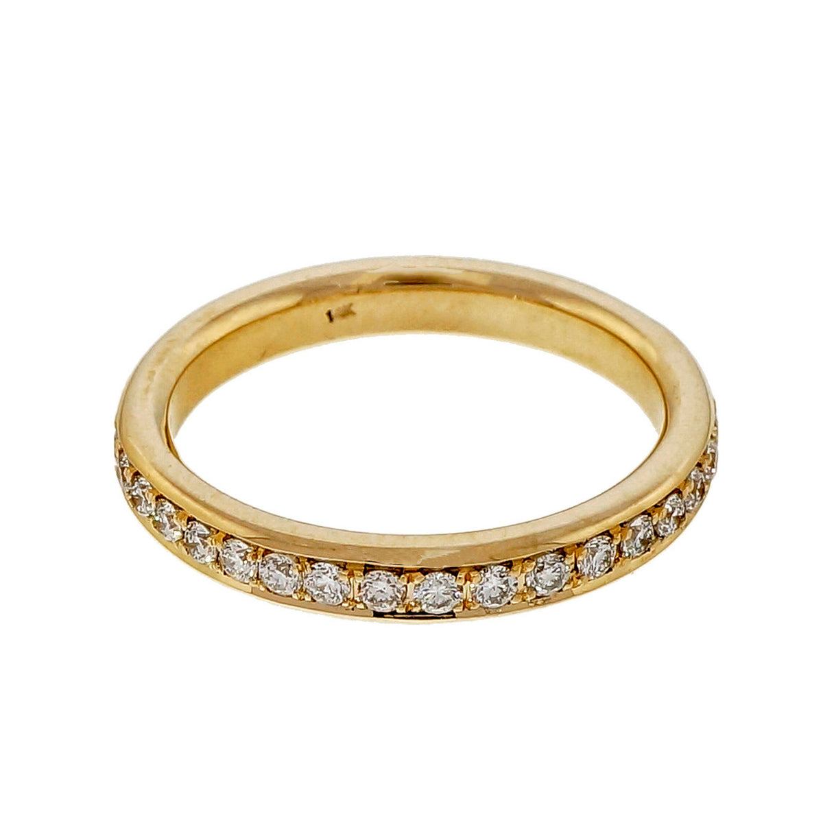 Bead Set Pave PSD 3mm Wide .58ct Diamond 14k Yellow Gold Band Ring – image 3