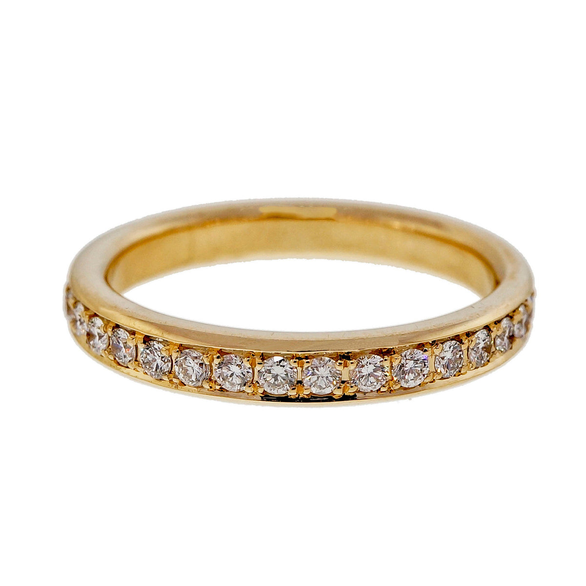 Bead Set Pave PSD 3mm Wide .58ct Diamond 14k Yellow Gold Band Ring