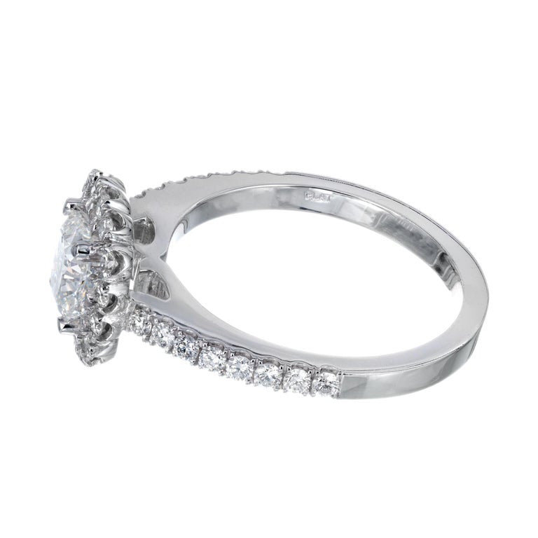Peter Suchy 1.01 Carat Diamond Cushion Cut Halo Engagement Platinum Ring – image 6