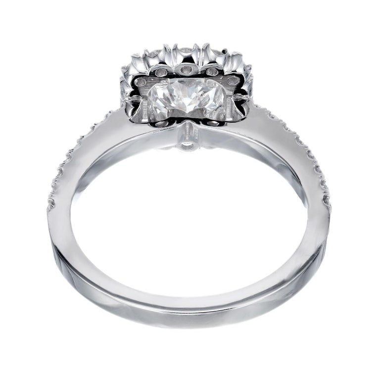 Peter Suchy 1.01 Carat Diamond Cushion Cut Halo Engagement Platinum Ring – image 5