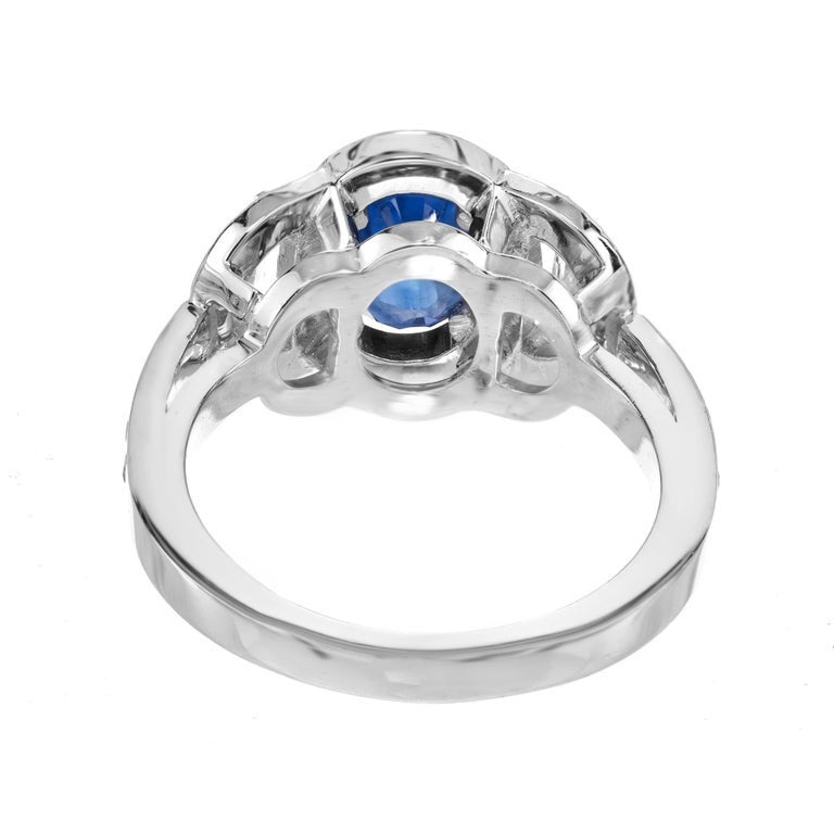 Estate 1.89ct Certified Sapphire PSD Suchy Engagement Diamond Triple Halo Ring – image 5