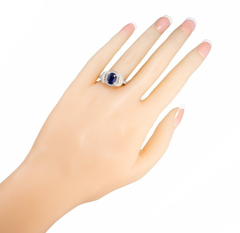 Estate 1.89ct Certified Sapphire PSD Suchy Engagement Diamond Triple Halo Ring – image 7