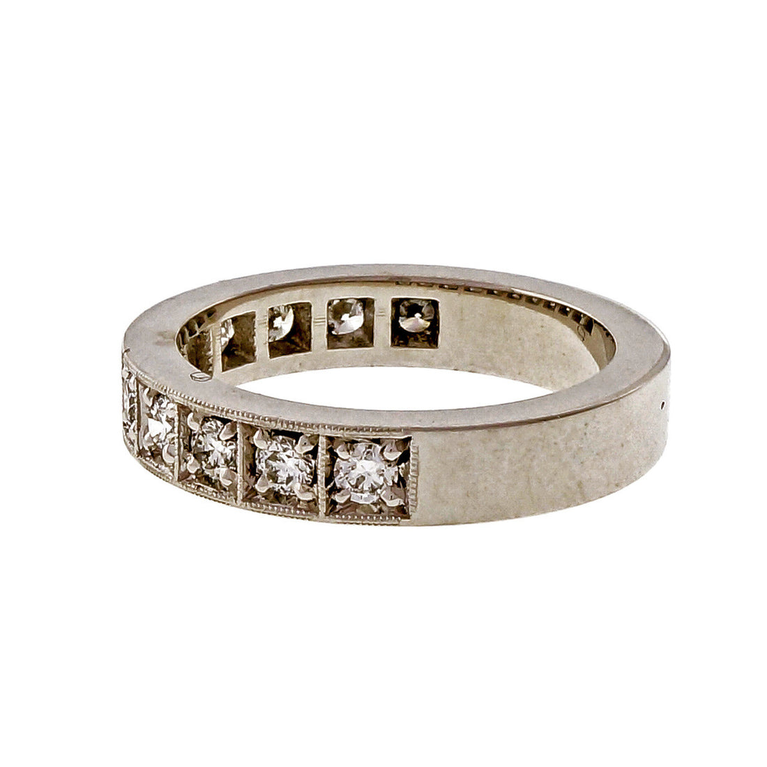 Peter Suchy Platinum Half Way .50ct 3.9mm Wide Wedding Band Ring – image 3