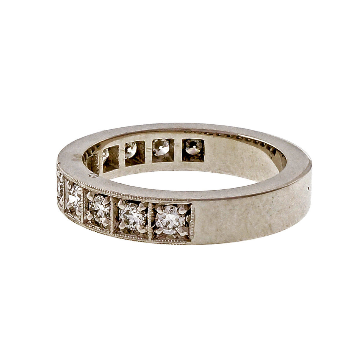 Peter Suchy Platinum Half Way .50ct 3.9mm Wide Wedding Band Ring – image 3
