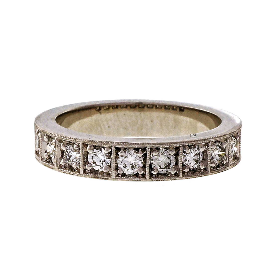 Peter Suchy Platinum Half Way .50ct 3.9mm Wide Wedding Band Ring – image 2