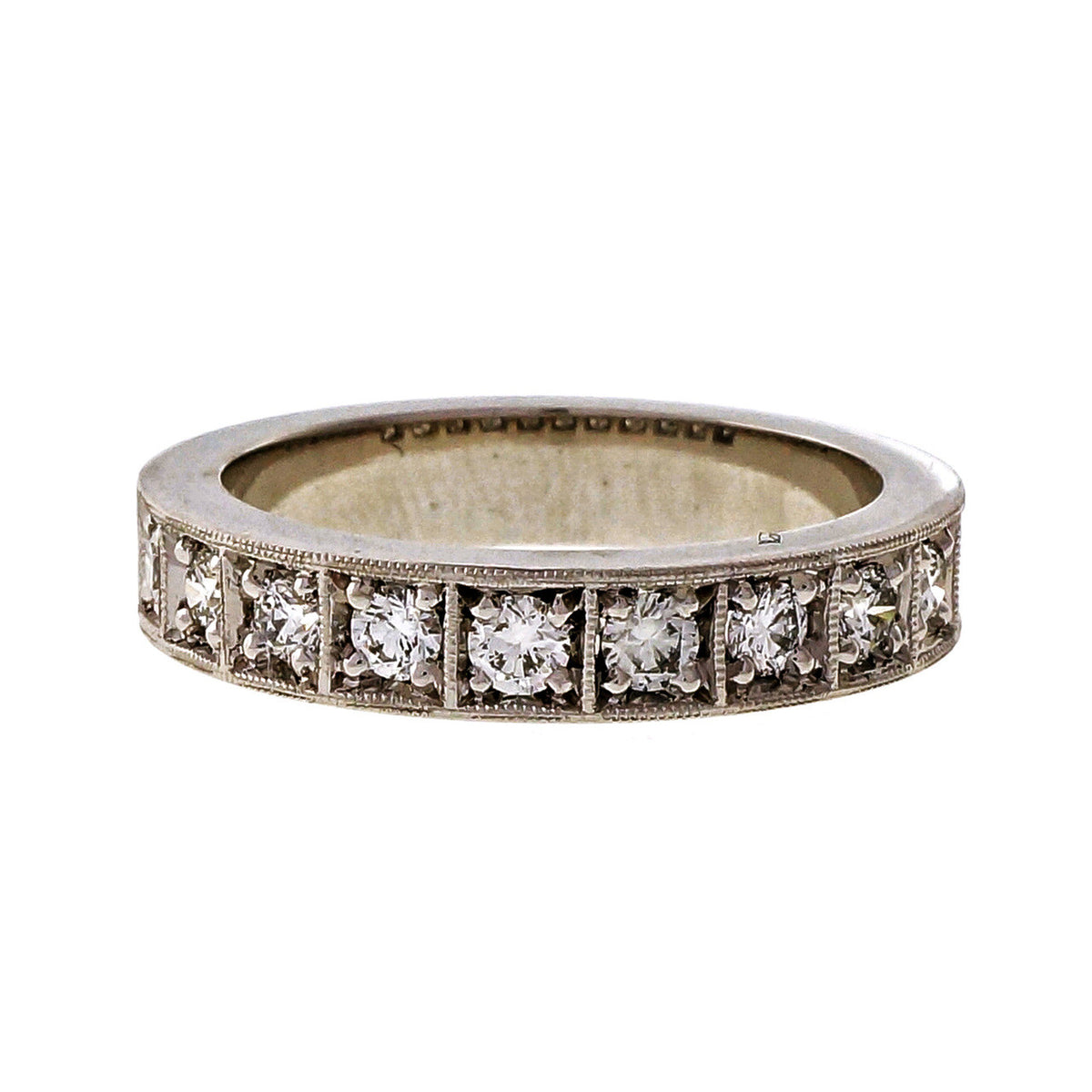 Peter Suchy Platinum Half Way .50ct 3.9mm Wide Wedding Band Ring – image 2
