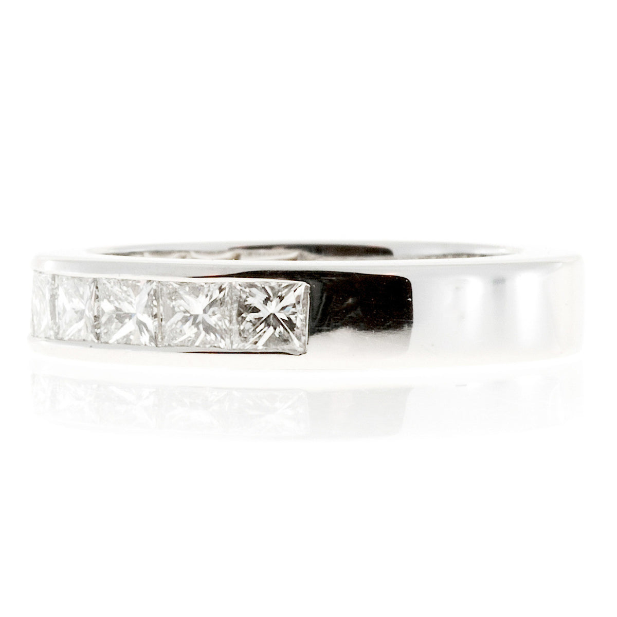 Peter Suchy 11 Princess Cut Diamond 1.25ct Platinum Channel Band Ring – image 4