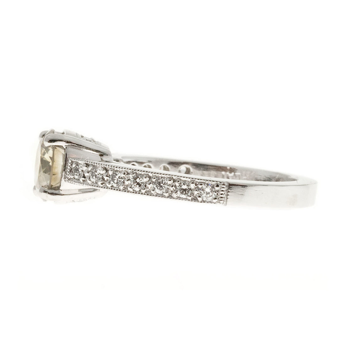 Peter Suchy Natural Brown Green Yellow Diamond Engagement Ring Platinum – image 4