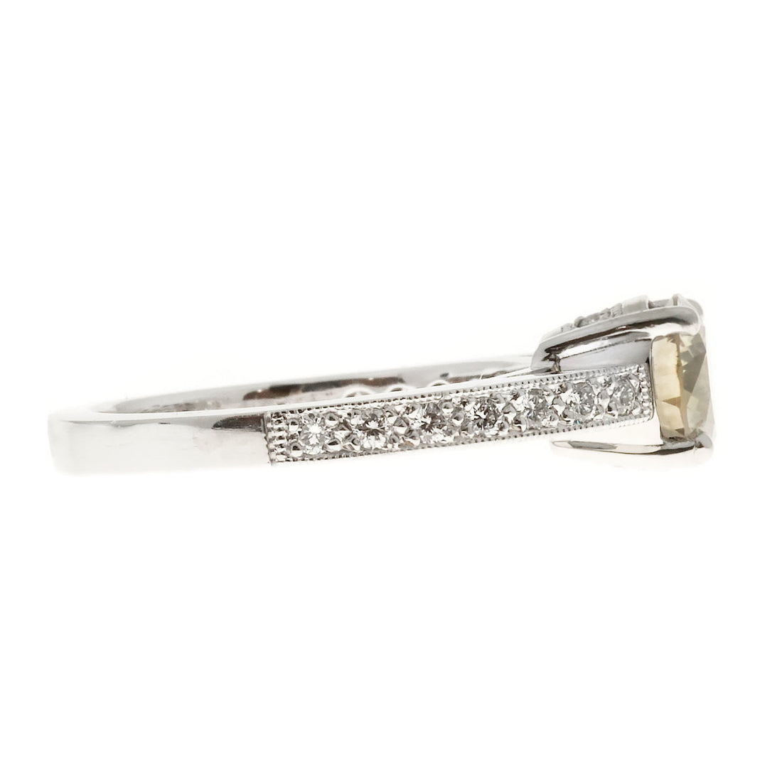 Peter Suchy Natural Brown Green Yellow Diamond Engagement Ring Platinum – image 5