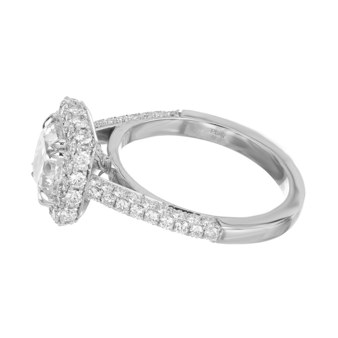 Peter Suchy GIA Certified 1.72 Carat Diamond Platinum Halo Engagement Ring – image 5