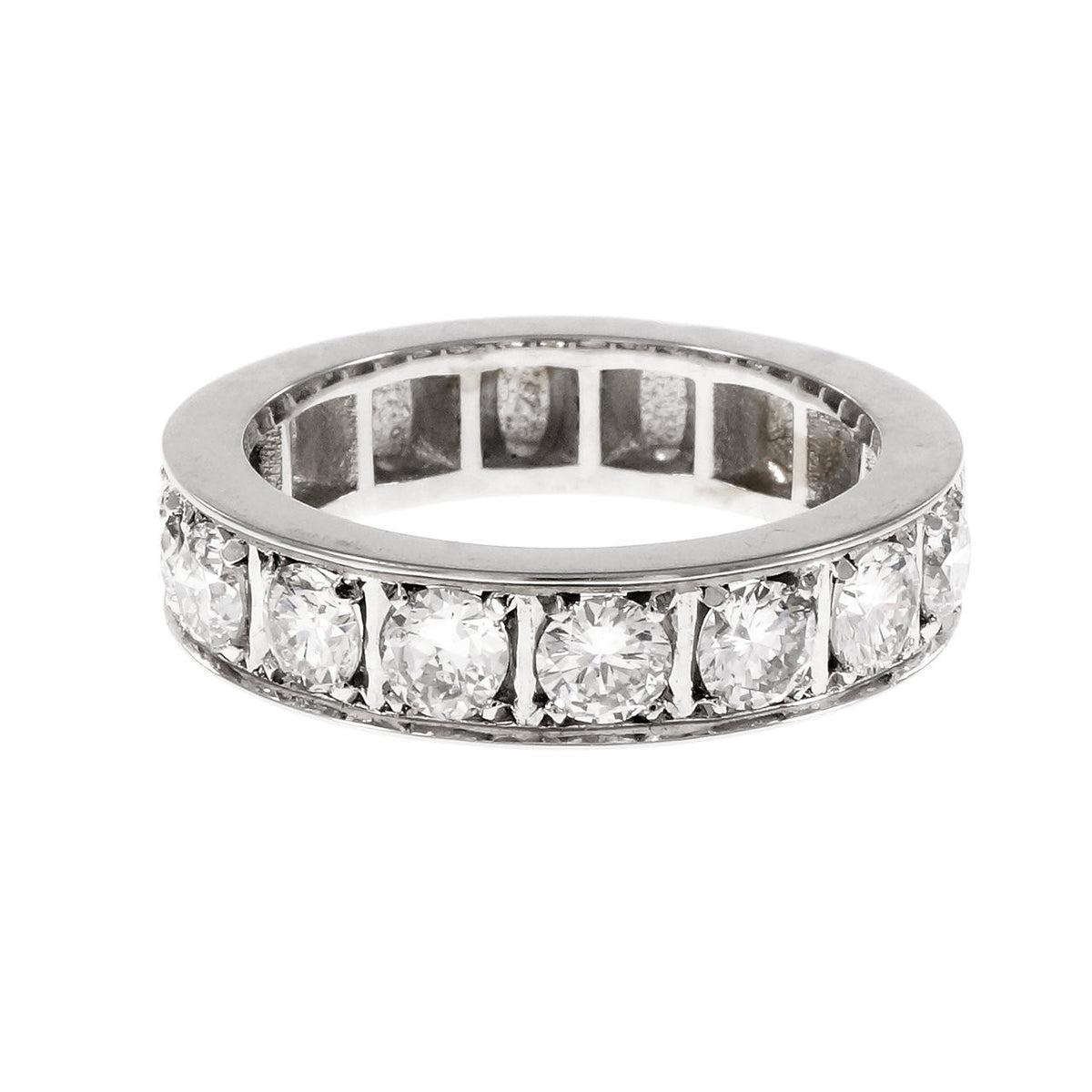 Peter Suchy Diamond Bead Set Wedding Band Ring Art Deco Inspired Platinum – image 4