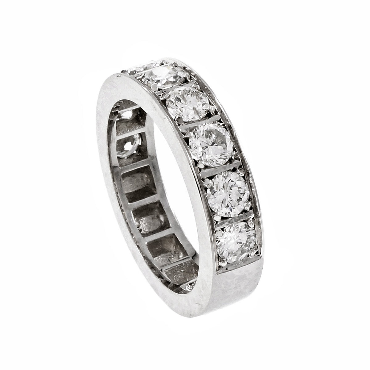 Peter Suchy Diamond Bead Set Wedding Band Ring Art Deco Inspired Platinum – image 7