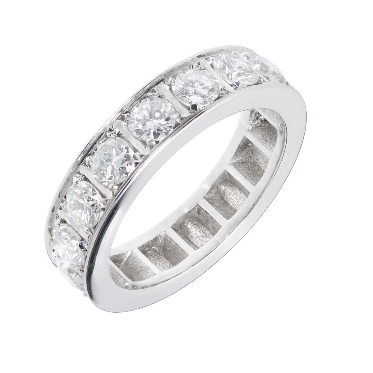 Peter Suchy Diamond Bead Set Wedding Band Ring Art Deco Inspired Platinum