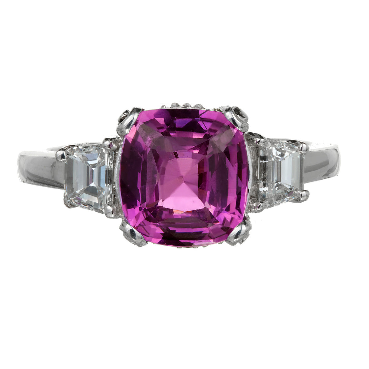 Peter Suchy 2.76ct Purple Pink Sapphire Engagement Ring Natalie K Platinum – image 2