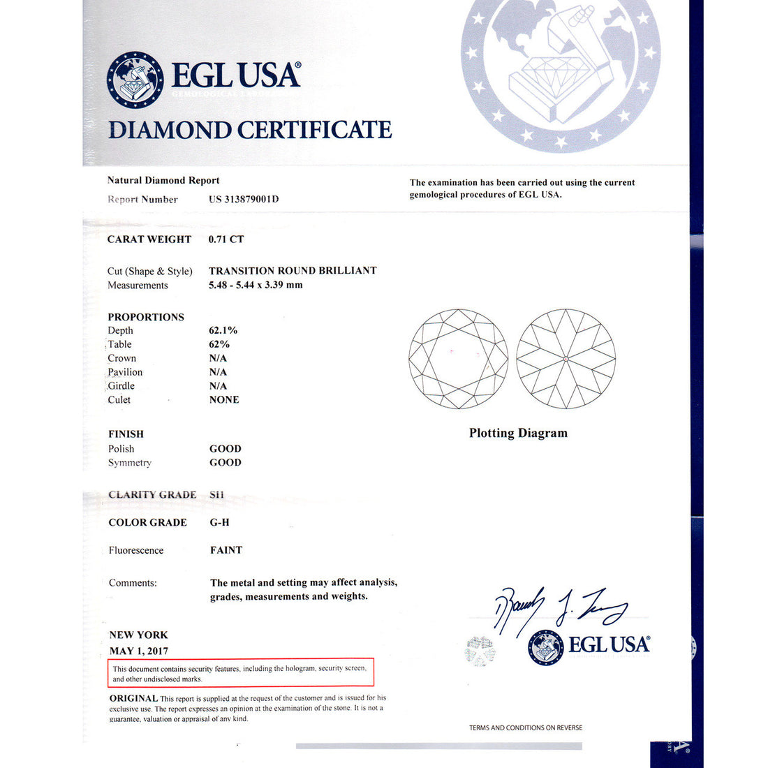 Peter Suchy EGL .71 Carat Transitional Diamond Sapphire Gold Engagement Ring – image 3