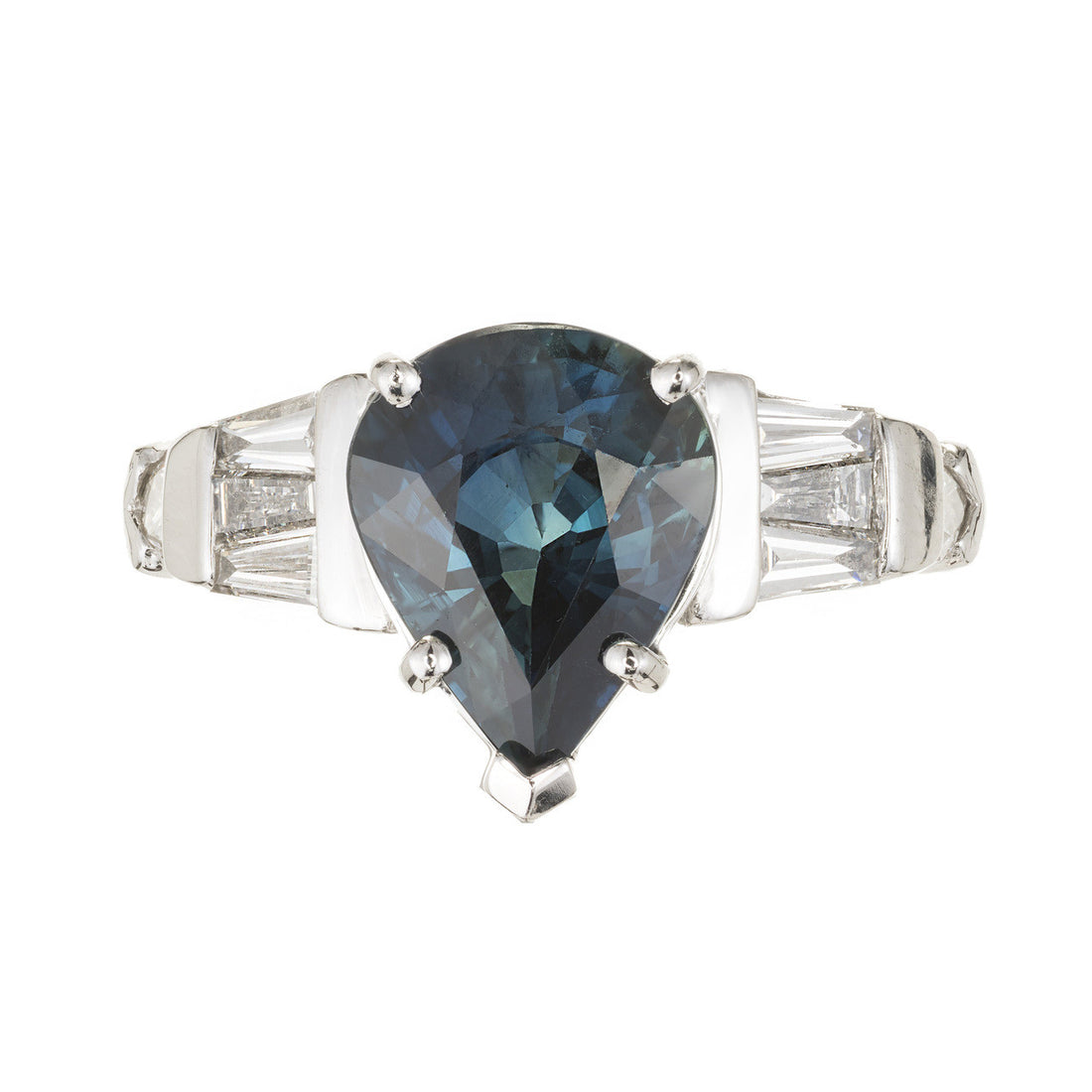 Peter Suchy 4.01 Carat Blue Sapphire Diamond Engagement Ring – image 2