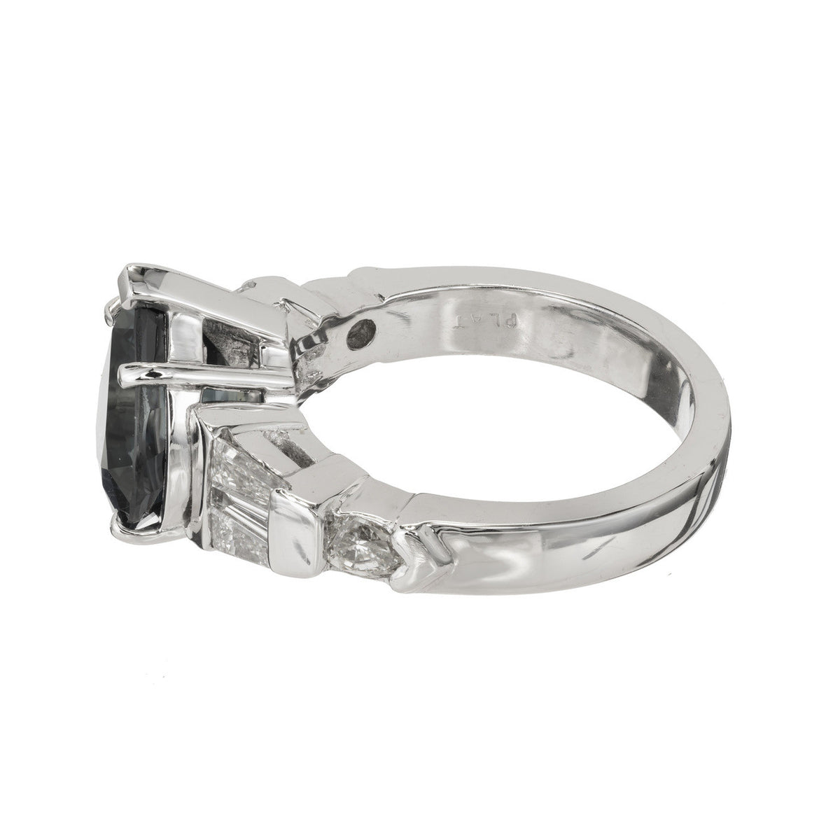 Peter Suchy 4.01 Carat Blue Sapphire Diamond Engagement Ring – image 4
