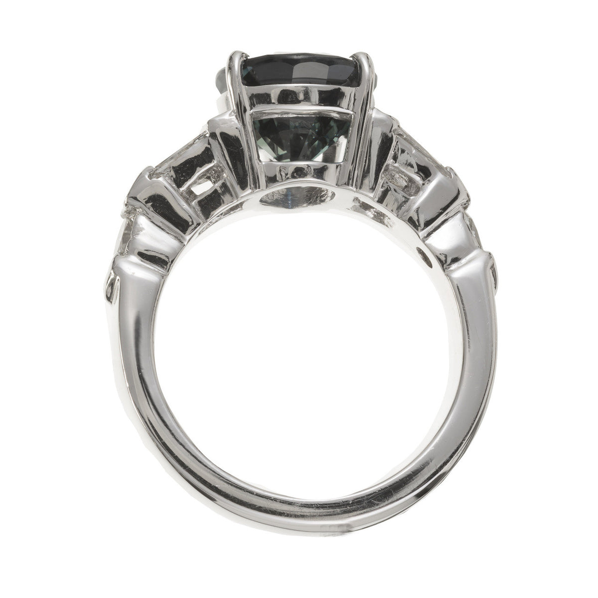 Peter Suchy 4.01 Carat Blue Sapphire Diamond Engagement Ring – image 7