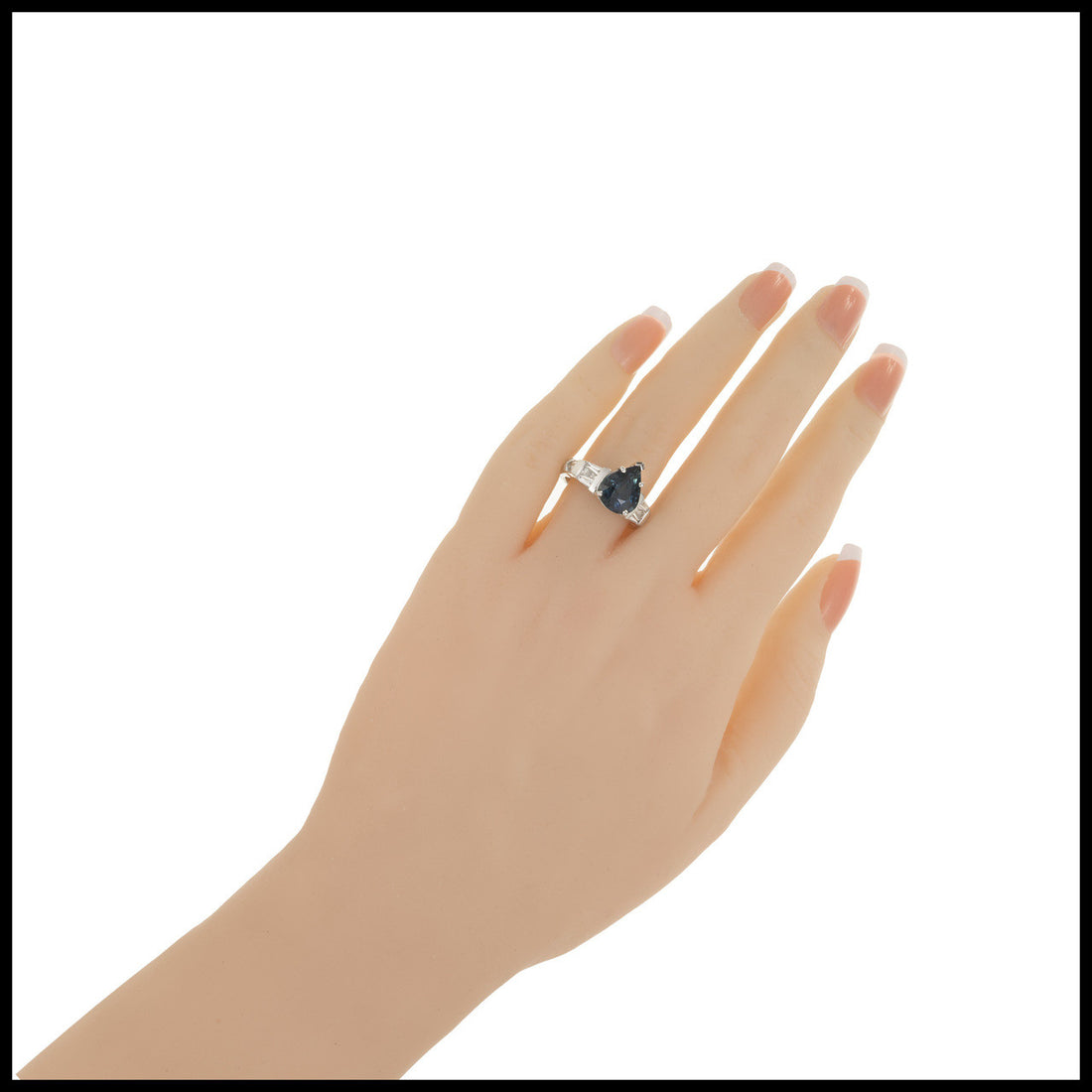 Peter Suchy 4.01 Carat Blue Sapphire Diamond Engagement Ring – image 8