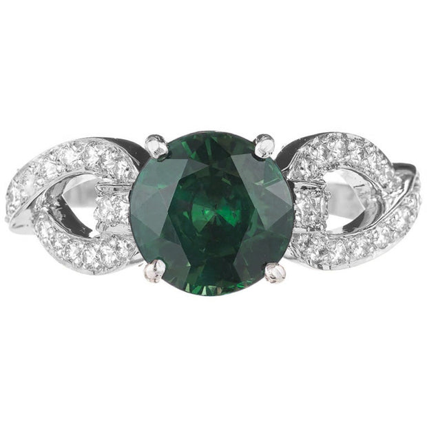 Peter Suchy 2.70 Carat Sapphire Diamond Platinum Engagement Ring