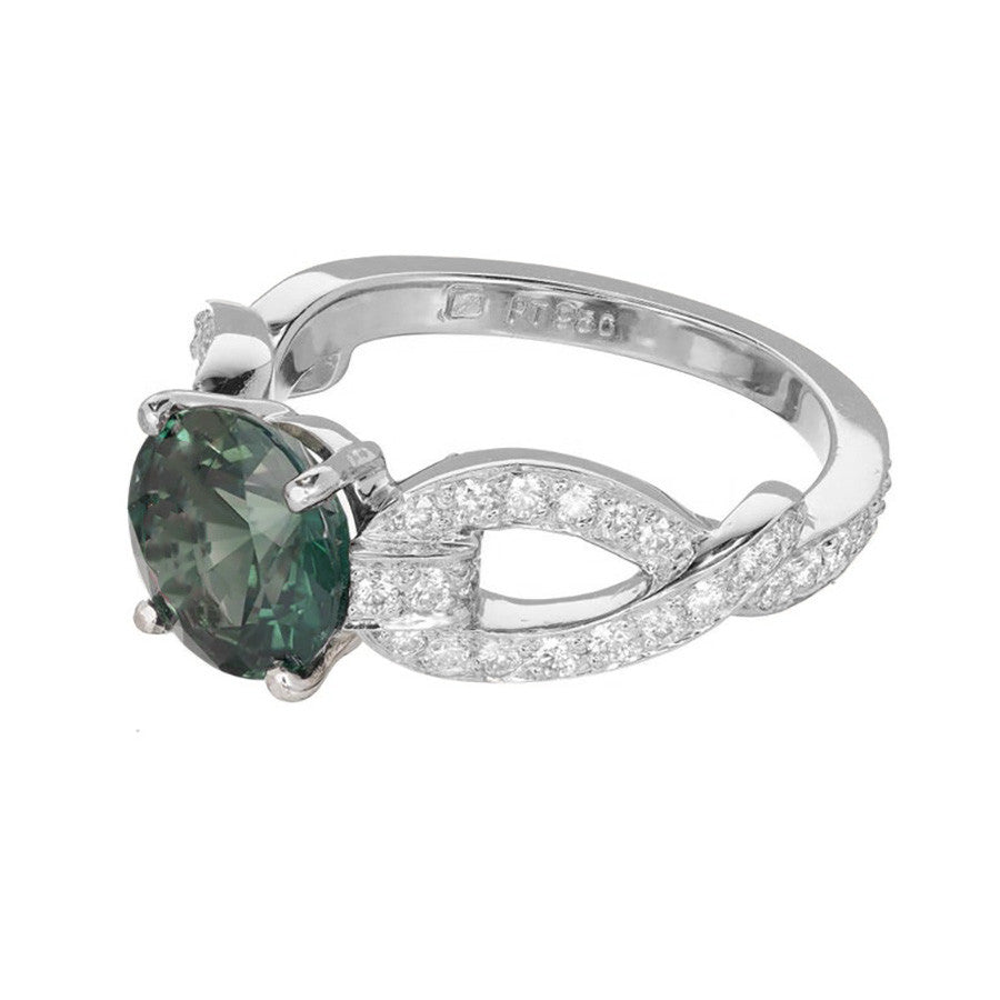 Peter Suchy 2.70 Carat Sapphire Diamond Platinum Engagement Ring – image 2