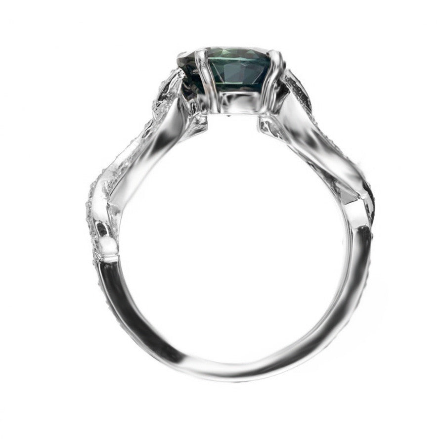Peter Suchy 2.70 Carat Sapphire Diamond Platinum Engagement Ring – image 5