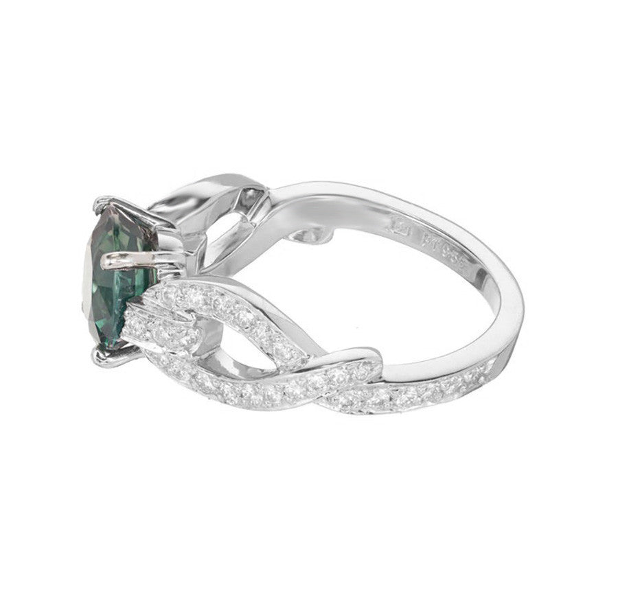 Peter Suchy 2.70 Carat Sapphire Diamond Platinum Engagement Ring – image 6
