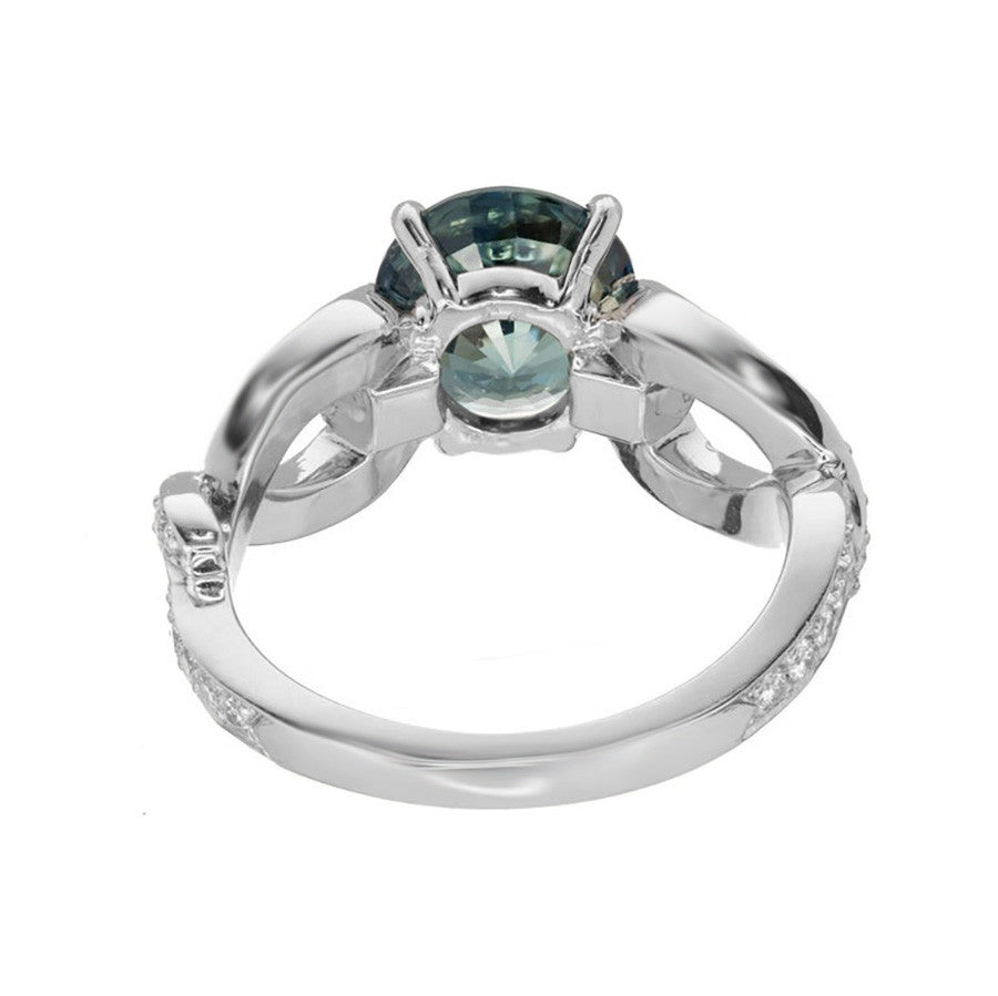 Peter Suchy 2.70 Carat Sapphire Diamond Platinum Engagement Ring – image 4