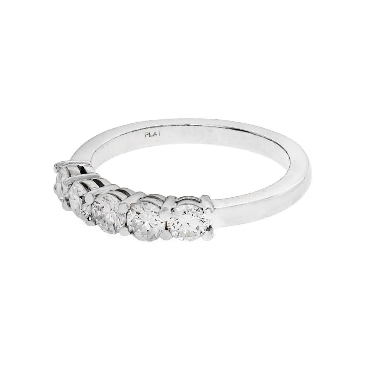 Peter Suchy 5 Round Diamond Wedding Band Platinum Ring – image 2