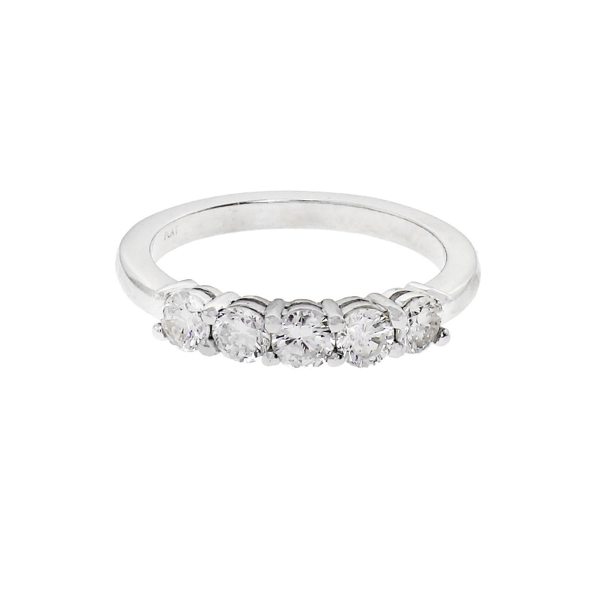 Peter Suchy 5 Round Diamond Wedding Band Platinum Ring