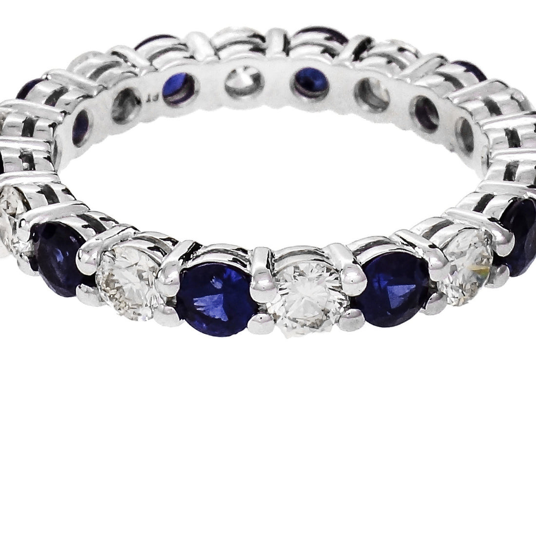 Peter Suchy Sapphire Diamond Eternity Ring Common Prong Platinum – image 3