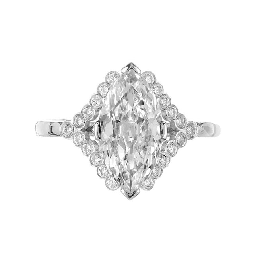 Peter Suchy GIA Certified 1.78 Carat Marquise Diamond Platinum Engagement Ring – image 5