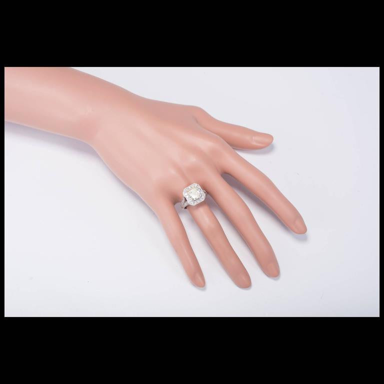 Peter Suchy EGL 2.06 Carat Fancy Yellow Diamond Halo Platinum Engagement Ring – image 6