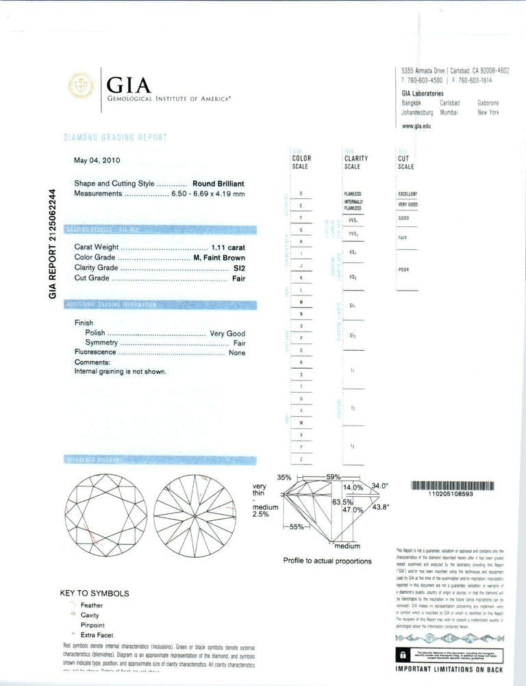GIA Certified 1.11 Carat Diamond Platinum Engagement Ring – image 7