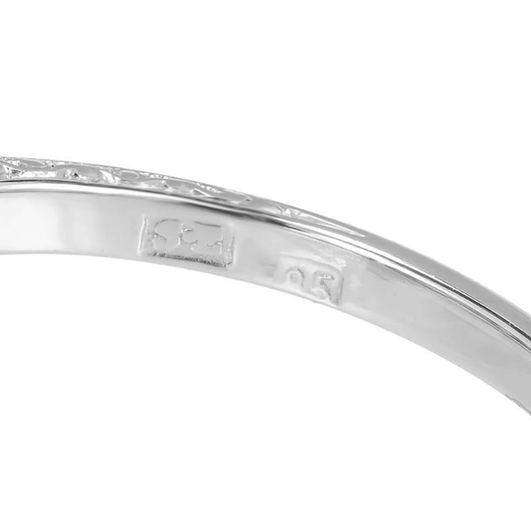 EGL Certified .53 Carat Old European Diamond Art Deco White Gold Engagement Ring – image 5