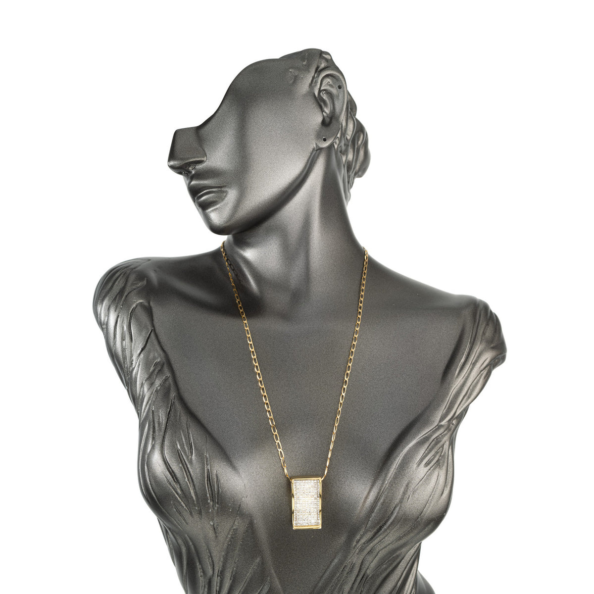 6.00 Carat Diamond Yellow Gold Ski Jump Pendant Slide Necklace – image 6