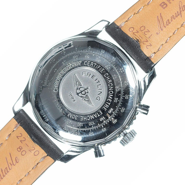 Breitling Steel Old Navitmer Mens Chronograph Wristwatch – image 6