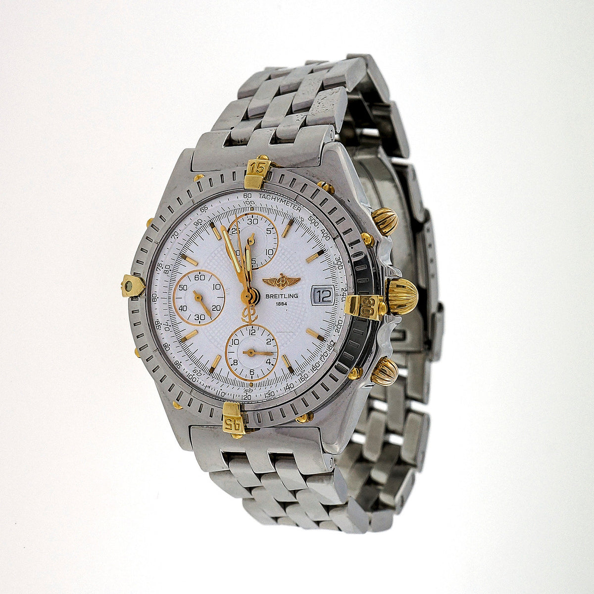 Breitling Chronomat B130501 18k Steel Automatic Watch Pilot Bracelet White Dial – image 6