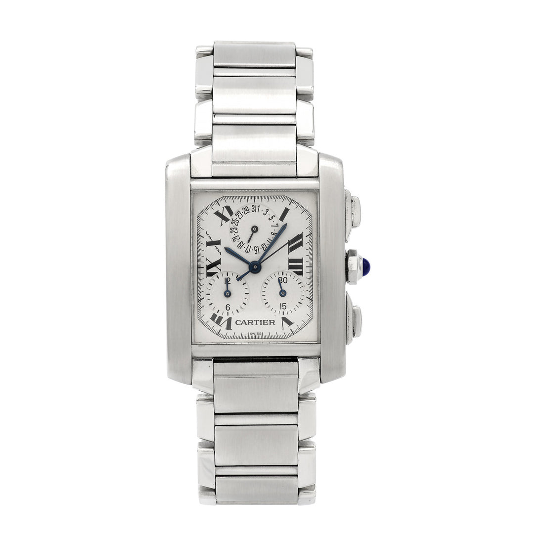 Cartier Steel Tank Francaise 2303 Quartz Chronograph Wrist Watch – image 2