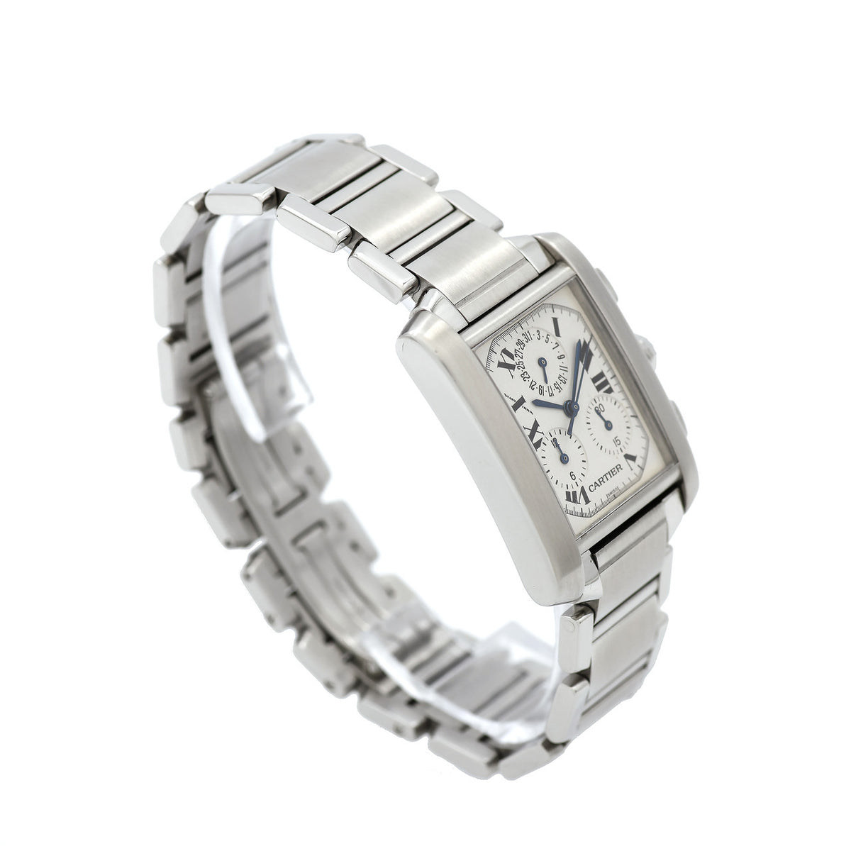 Cartier Steel Tank Francaise 2303 Quartz Chronograph Wrist Watch – image 3