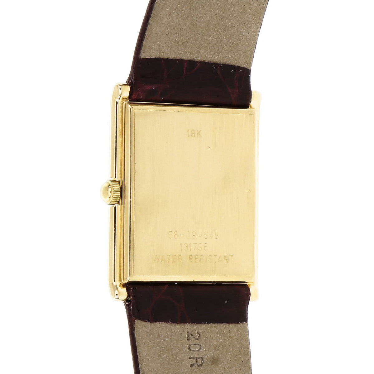 Concord 18k Yellow Gold Watch Rectangular Case Crocodile Band – image 3