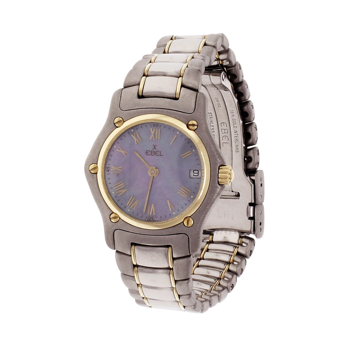 Ebel 1911 Ladies Steel & 18k Gold Watch Mother Of Pearl Dial