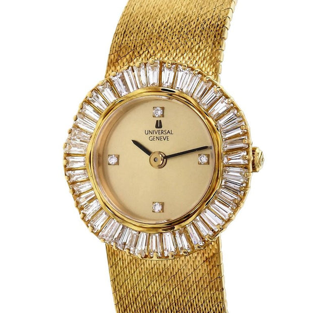 Universal Geneve 2.00 Carat Diamond Yellow Gold Ladies Wristwatch