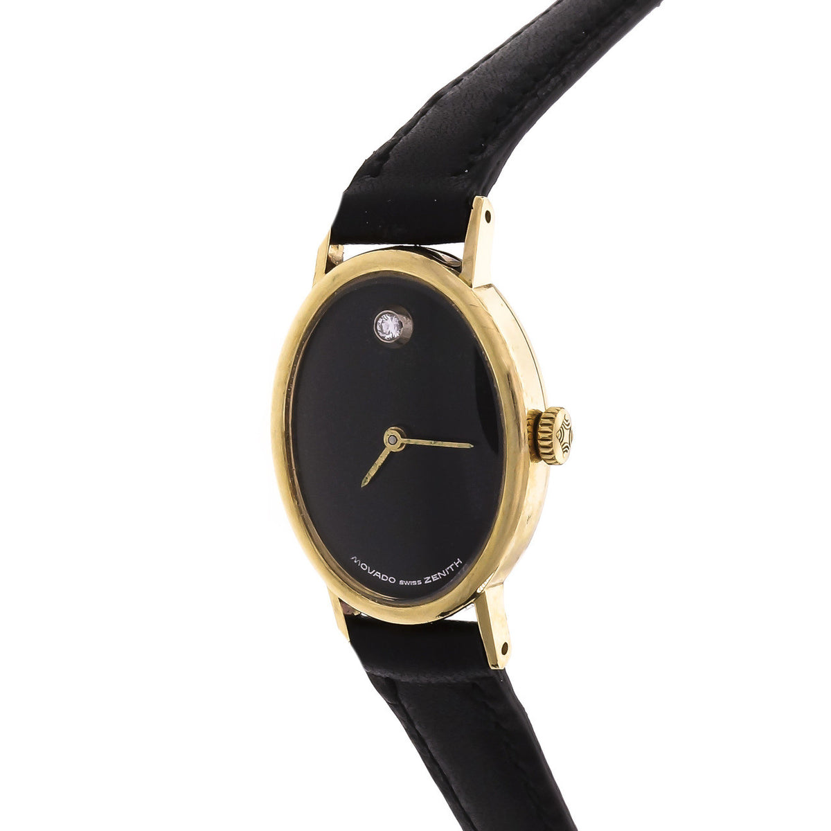 Movado Oval Museum Watch Ladies 14k Yellow Gold Manual Wind Zenith Movement
