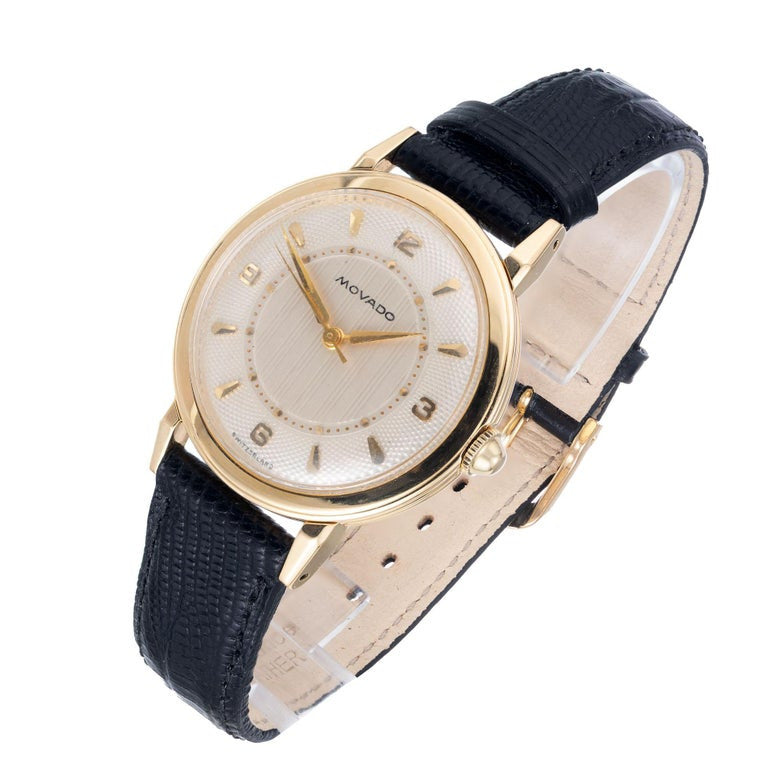 Movado Yellow Gold Manual Wind Men's Strap Wristwatch – image 3
