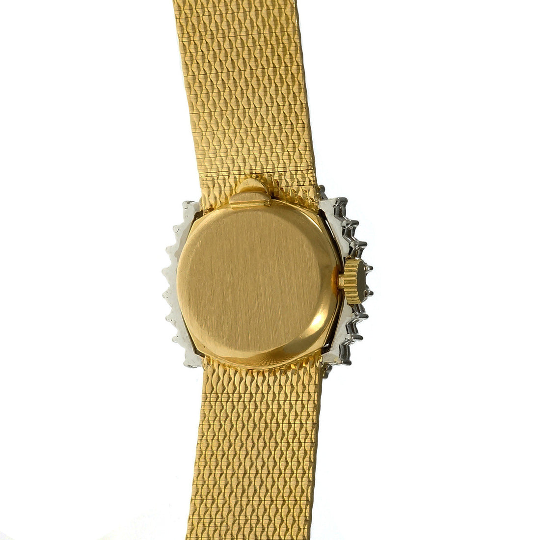 Omega Ladies Watch Diamond Bezel White Dial 18k Yellow Gold – image 3