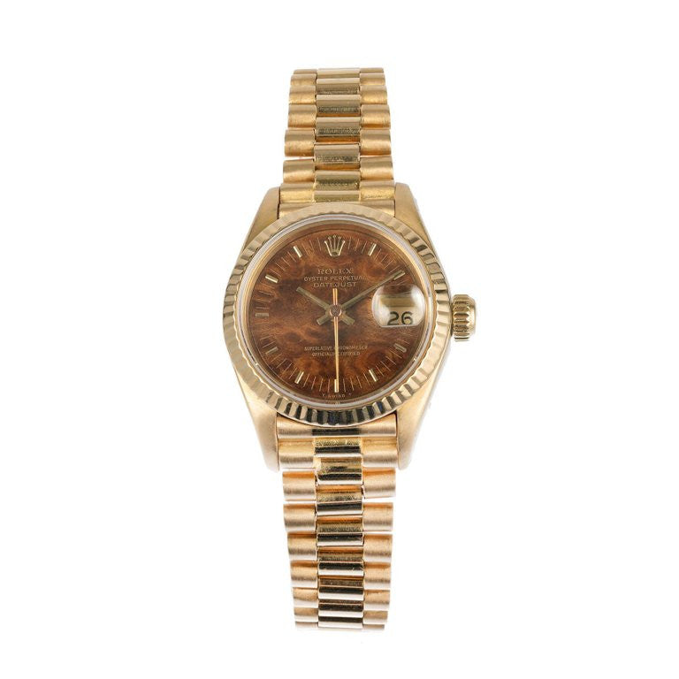 Ladies Rolex President Wrist Watch 69178 Yellowish Dial 18k Gold – image 2