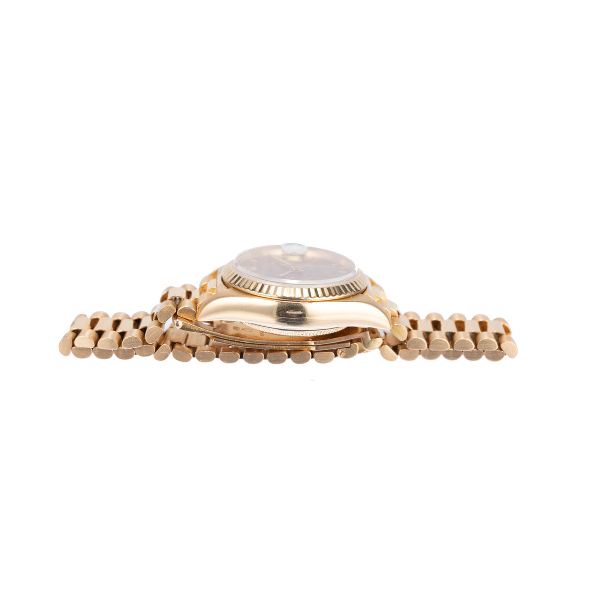 Ladies Rolex President Wrist Watch 69178 Yellowish Dial 18k Gold – image 4