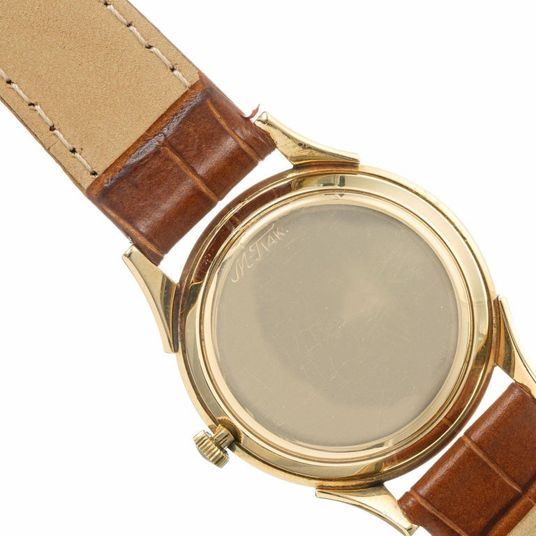 Mathey Tissot Yellow Gold Men's Automatic Custom-Colored Dial Wristwatch – image 6