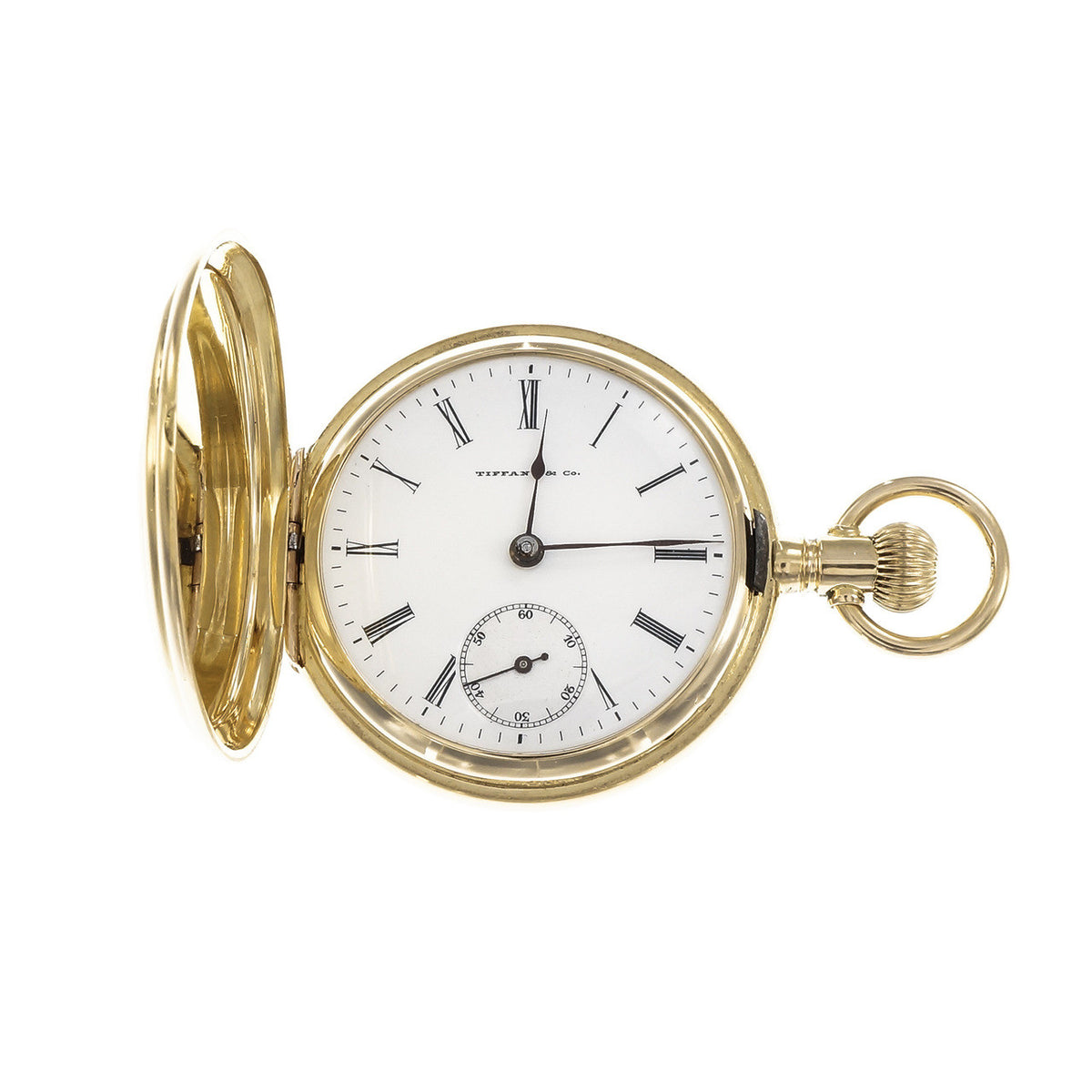 Vintage Tiffany & Co Gold Pocket Watch 18k 35mm